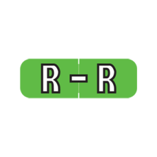 ABAM-R | Lt. Green R Labels Barkley FABAM Size 1/2H x 1-1/2W Laminated 500/Box