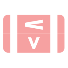 ACC-V | Smead 67122 Pink V Alpha Labels Size 1-5/8H x 1W 250/Box