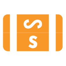 ACCS-S | Smead 67189 Orange S Alpha Labels Size 1-5/8H x 1W 100/Pack