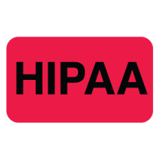 ARD3829 - HIPAA -Fluorescent Red Label With Black Print