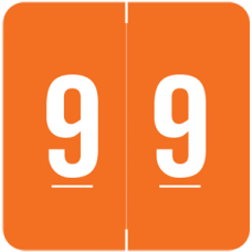 AVN-9 | Orange #9 Labels Acme Visible Numeric Series Size 1-1/2H x 1-1/2W 500/Box