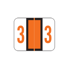 BCCRN-3 | Smead 67373 Dark Orange 3 Numeric Labels Size 1H x 1-1/4W 500/Box