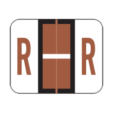 BCCS-R | Smead 67018 Brown R Alpha Labels Size 1-1/4W x 1H 120/Pack