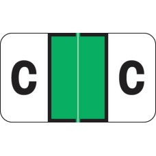 Lt Green C Control-O-Fax Alpha Label 225/Pack Laminated 1-5/8W x 15/16H