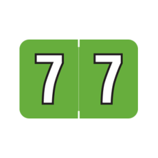 CJTN-7 | Lt. Green #7 Labels Colwell Jewel Tone Size 1H x 1-1/2W Laminated 500/Box