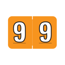 CJTN-9 | Lt. Orange #9 Labels Colwell Jewel Tone Size 1H x 1-1/2W Laminated 500/Box