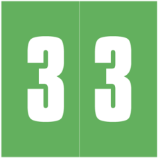 CL3300-3 | Green #3 Labels, IFC / AFV Numeric Labels CL3300 Series