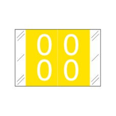 11200-00 | Yellow #00-09 Tabbies 11200 Double Digits 1H x 1-1/2W Laminated 500/Box