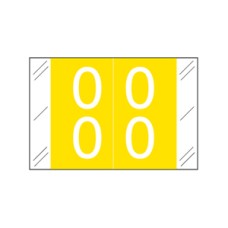 11200-00 | Yellow #00-09 Tabbies 11200 Double Digits 1H x 1-1/2W Laminated 500/Box