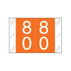 11200-80 | Orange #80-89 Tabbies 11200 Double Digits 1H x 1-1/2W Laminated 500/Box