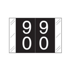 11200-90 | Black #90-99 Tabbies 11200 Double Digits 1H x 1-1/2W Laminated 500/Box