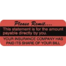 D1027 - PLEASE REMIT - Fluorescent Red with Black Print