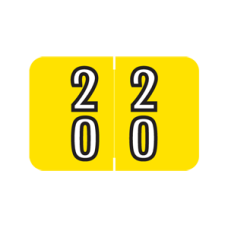 DBKM-20 | Yellow #20-29 Barkley Double Digit 1H x 1-1/2W Laminated 500/Box