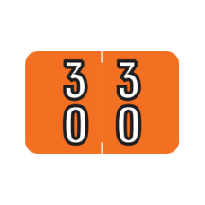 DBKM-30 | Orange #30-39 Barkley Double Digit 1H x 1-1/2W Laminated 500/Box