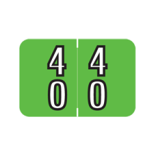 DBKM-40 | Green #40-49 Barkley Double Digit 1H x 1-1/2W Laminated 500/Box
