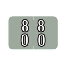 DBKM-80 | Gray #80-89 Barkley Double Digit 1H x 1-1/2W Laminated 500/Box