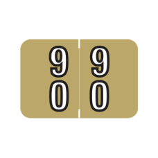 DBKM-90 | Gold #90-99 Barkley Double Digit 1H x 1-1/2W Laminated 500/Box