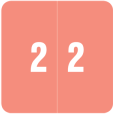 DCC-2 | Smead 67422 Pink 2 Numeric Labels Size 1-1/2H x 1-1/2W 250/Box