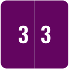 DCC-3 | Smead 67423 Purple 3 Numeric Labels Size 1-1/2H x 1-1/2W 250/Box