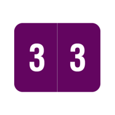DCCRN-3 | Smead 67343 Purple 3 Numeric Labels Size 1H x 1-1/4W 500/Box