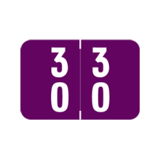 DDS-30 | Purple #30-39 Smead Double Digit 1H x 1-1/2W Laminated 500/Box