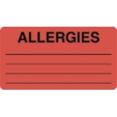 DFS1630 - ALLERGY LABELS - Fluorescent Red/Black Print