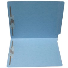 F15RS-13-BL | 15pt. Blue End Tab Folders, 2 Fasteners, Pos 1 & 3, Letter Sz, 50/bx