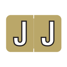 MBRK-J | Gold J MAP | Barkley Sycom Alpha Labels - 126 Labels In Each Pack