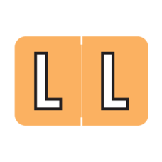 MBRK-L | Lt. Orange L MAP | Barkley Sycom Alpha Labels - 126 Labels In Each Pack