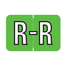 MBRK-R | Lt. Green R MAP | Barkley Sycom Alpha Labels - 126 Labels In Each Pack