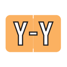 MBRK-Y | Lt. Orange Y MAP | Barkley Sycom Alpha Labels - 126 Labels In Each Pack