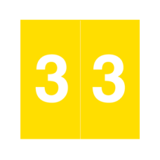 KKL-3 | Yellow #3 Labels S&W KKL Numeric Series Size 1-1/2H x 1-1/2W 500/Box