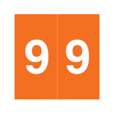 KKL-9 | Orange #9 Labels S&W KKL Numeric Series Size 1-1/2H x 1-1/2W 500/Box