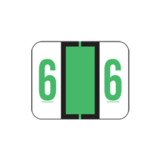 L9998-6 | Fl. Green #6 Labels, File Doctor Numeric Labels, 500/Box