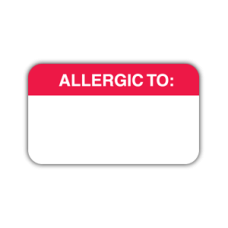 MAP1000 - Allergy Warning Labels, White Red Print