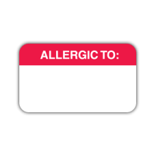 DFS1000 - ALLERGIC TO: - Allergy Labels White and Red