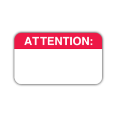 MAP1010 - Medical Alert Labels, ATTENTION - White with Red Print