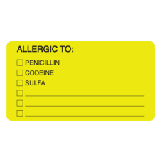 MAP1550 - ALLERGIC TO: - Allergy Labels Fl. Chartreuse/Bk Print