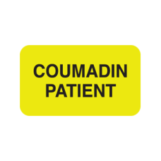 MAP1590 - COUMADIN PATIENT - Fl Chartreuse/Black Print