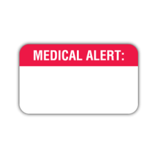MAP1600 - MEDICAL ALERT Labels - White with Red Print
