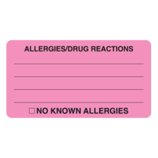 MAP1730 - Allergy Warning Labels - Fl Pink/Black