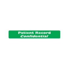 MAP252 - HIPAA Labels, Patient Record Confidential , Green/White Print