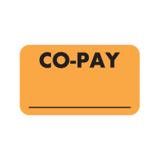MAP2890 - CO-PAY Labels - Fl Orange with Black Print