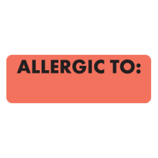 MAP3240 - ALLERGIC TO - Allergy Labels Fl. Red with Black Print