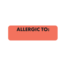 MAP326 - ALLERGIC TO: - Allergy Labels Fl. Red with Black Print