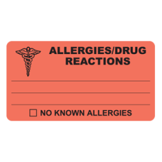 MAP327 - ALLERGIES/DRUG REACTION - Fl Red/Black Print