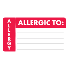 MAP3300 - ALLERGIC TO: - Allergy Labels White and Red