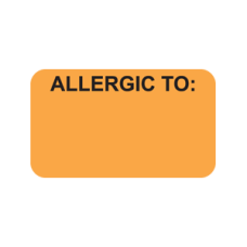 MAP3320 - ALLERGIC TO: -  Allergy Labels Fl. Orange