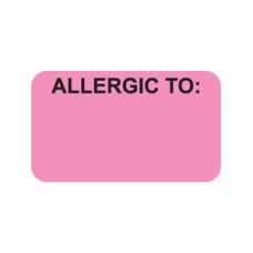 MAP3350 - ALLERGIC TO: - Allergy Labels Fl. Pink with Bk Print