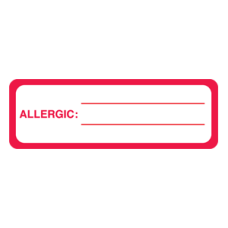 MAP3360 - ALLERGIC: - Allergy Labels White and Red